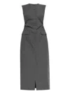 Dries Van Noten Gray Tailored Midi Dress