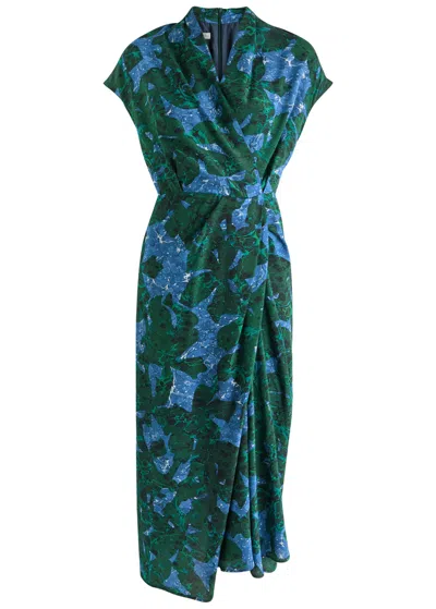 Dries Van Noten Dilian Printed Silk Midi Dress In Multicolor