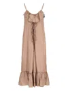 Dries Van Noten Light Brown Petticoat Dress With Ruffle