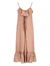 Dries Van Noten Light Brown Petticoat Dress With Ruffle In Pink