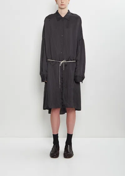 Dries Van Noten Dindia Cupro Shirt Dress In Black