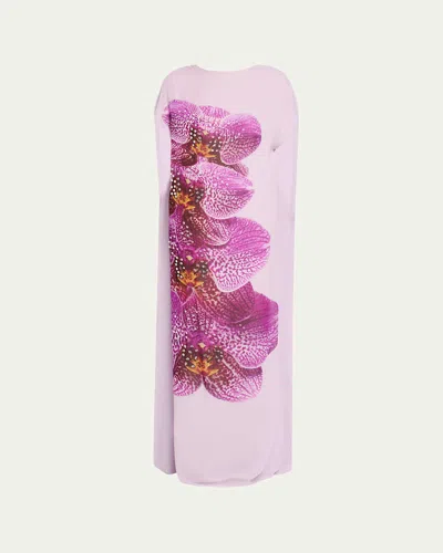 Dries Van Noten Diria Embellished Orchid-print Silk Maxi Dress