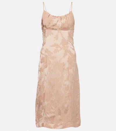 Dries Van Noten Dirios Floral Jacquard Gown In Old Rose