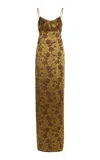 Dries Van Noten Dirios Floral Jacquard Gown In Yellow
