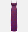 Dries Van Noten Dirios Floral Jacquard Maxi Dress In Burgundy