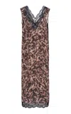 Dries Van Noten Dista Printed Crepe Midi Dress In Brown