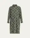 Dries Van Noten Doddy Scarf-neck Check-print Midi Dress In Multi