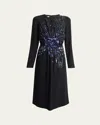Dries Van Noten Dofili Gathered Sequined Midi Dress In Black