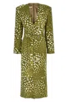 Dries Van Noten V-neck Belted Midi Dress