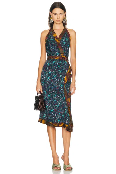 Dries Van Noten Dole Dress In Petrol