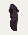 Dries Van Noten Dolla Draped Satin Halter Dress In Multi