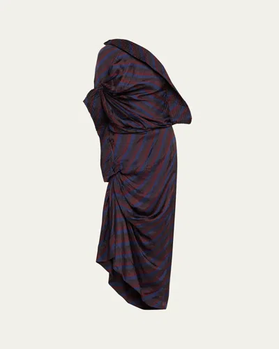 Dries Van Noten Dolla Draped Satin Halter Dress In Multi