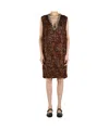 Dries Van Noten Floral Embellished Georgette Midi Dress In Brown
