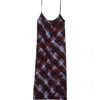 Dries Van Noten Domino Spray Painted Check Midi Dress In Multi
