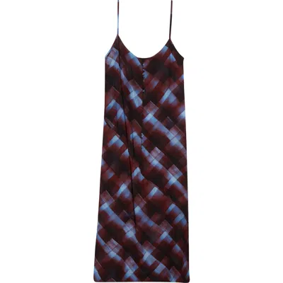 Dries Van Noten Domino Spray Painted Check Midi Dress In Multi