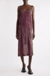 Dries Van Noten Dommino Burnout Polka Dot Slipdress In Pink