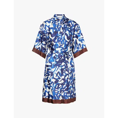 Dries Van Noten Womens Dessin B Doralia Abstract-print Silk Midi Dress
