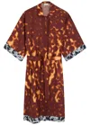 Dries Van Noten Doralia Short-sleeve Belted Silk Shirtdress