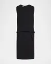 Dries Van Noten Dorenta Drop-waist Sleeveless Midi Dress In Black