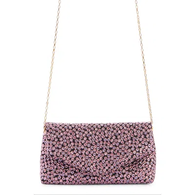 Dries Van Noten Dot Embroidered Leather Clutch In Pink