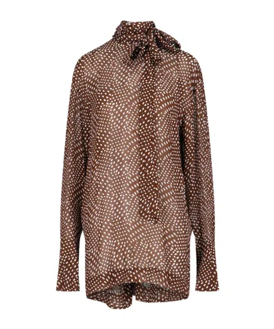 Dries Van Noten Dot Patterned Shirt In Burgundy