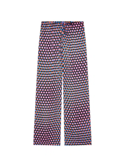 Dries Van Noten Dotted Silk Trousers In Multi
