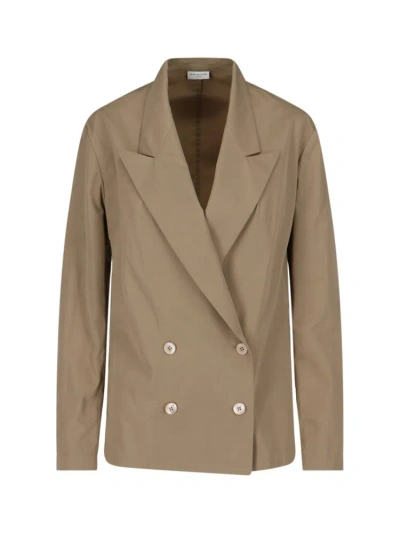 Dries Van Noten Double-breasted Tailored Blazer In Beige