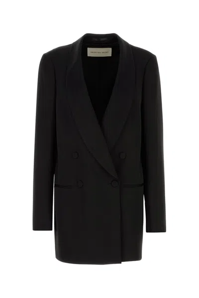 Dries Van Noten Satin Blazer In Black