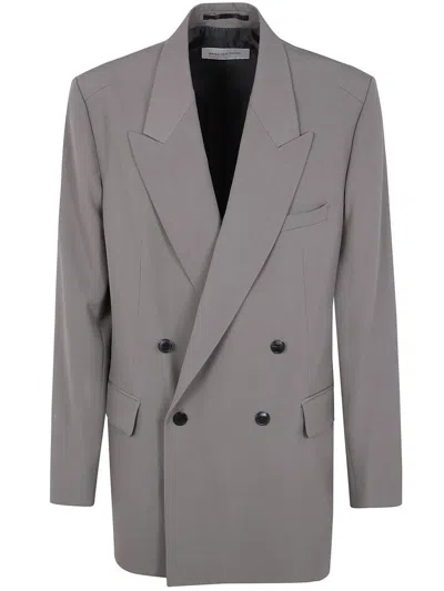 Dries Van Noten Men's Double Breast Bishop Jacket In Grey