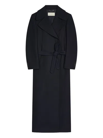 Dries Van Noten Double-breasted Belted Coat In Blue