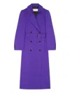 Dries Van Noten Double-breasted Belted Coat In Purple