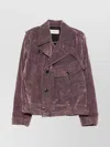 Dries Van Noten Double Breasted Belted Jacket Pockets In Purple