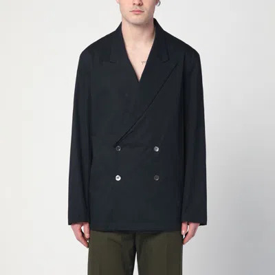 Dries Van Noten Double-breasted Black Shirt With Classic Collar