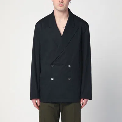 Dries Van Noten Double-breasted Black Cotton Jacket Men