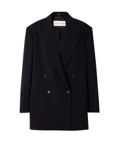 Dries Van Noten Double-breasted Blazer In Black