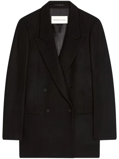 Dries Van Noten Double Breasted Blazer In Black