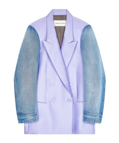 DRIES VAN NOTEN DRIES VAN NOTEN DENIM STRAIGHT HEM BUTTONED BLAZER