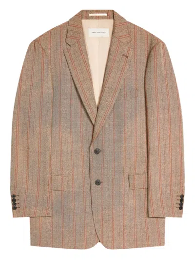 Dries Van Noten Double-breasted Blazer In Brown