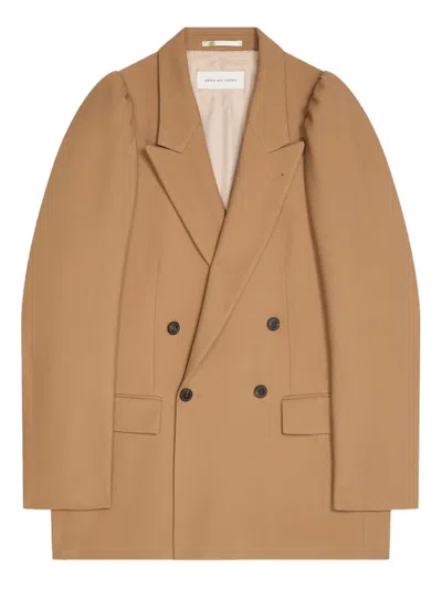 Dries Van Noten Double-breasted Blazer In Brown