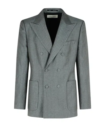 Dries Van Noten Double-breasted Blazer In Grey