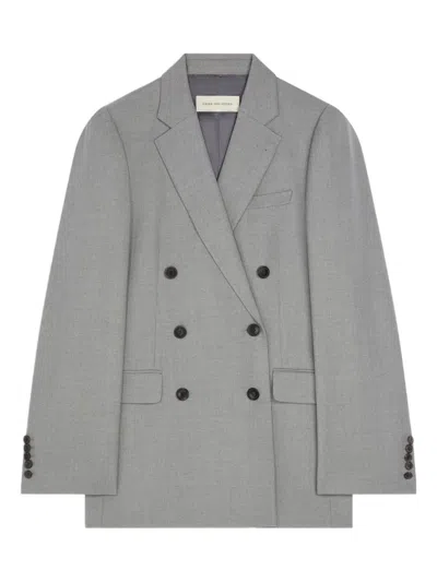Dries Van Noten Double-breasted Blazer In Gray