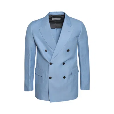 Pre-owned Dries Van Noten Double Breasted Blazer 'light Blue' | Men's Size 54