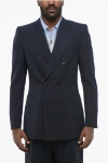 Dries Van Noten Double-breasted Bruce Wool Blend Blazer With Patch Pockets
