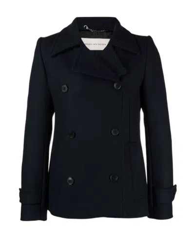 Dries Van Noten Double-breasted Coat In Black