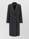 Dries Van Noten Double-breasted Wool Coat With Structured Silhouette In Gray