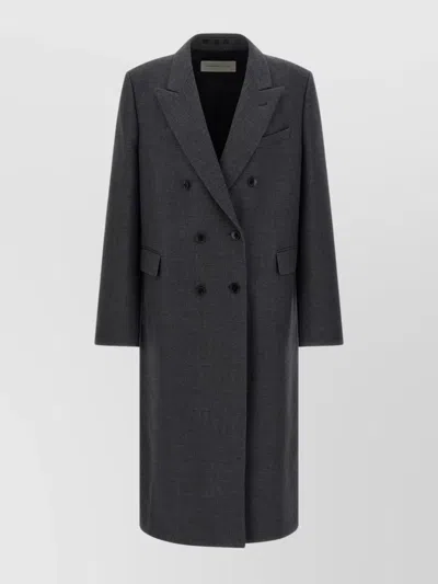 DRIES VAN NOTEN DOUBLE-BREASTED COAT FEATURING FLAP POCKETS