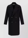 Dries Van Noten Racos 2216 M.w. Wool Double Breasted Coat In Black