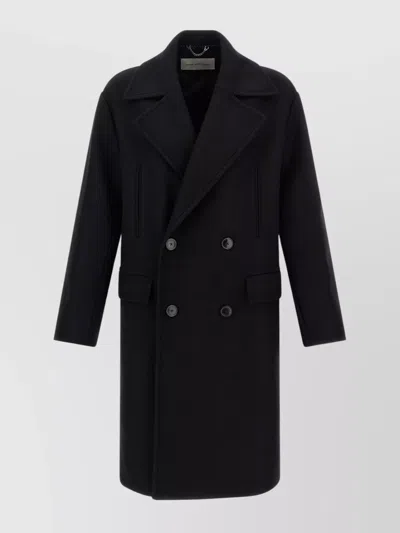 DRIES VAN NOTEN DOUBLE-BREASTED COAT FLAP POCKETS