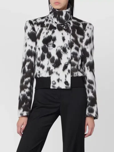 DRIES VAN NOTEN DOUBLE BREASTED CROPPED BOMBER COAT
