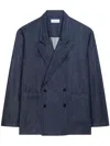 Dries Van Noten Men Double-breasted Denim Blazer In Blue